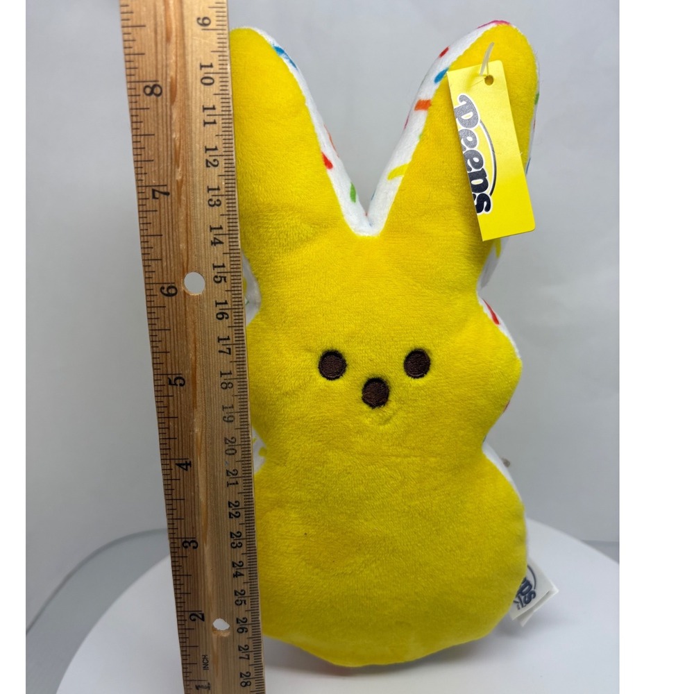 Peeps Plush Bunny Yellow Sprinkle Pattern 8 Inch Easter Stuffed Animal New Tag - Picture 2 of 7